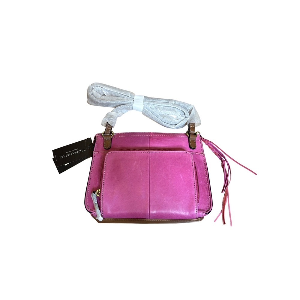 Tignanello Carson Leather Crossbody Bag Sangria Pink RFID A292852 NEW
